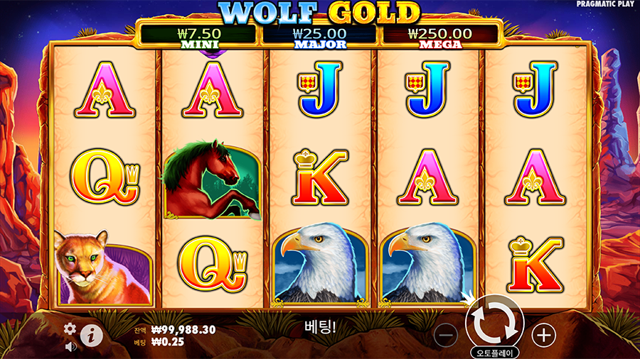 울프 골드 슬롯 게임 화면