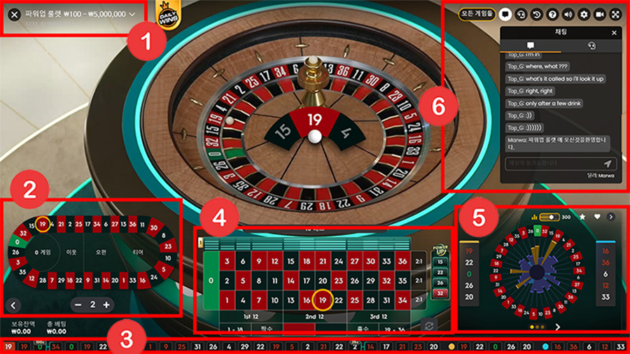 파워업 룰렛 게임 인터페이스