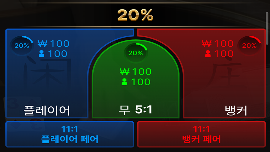 바카라 훔쳐보기 베팅 옵션