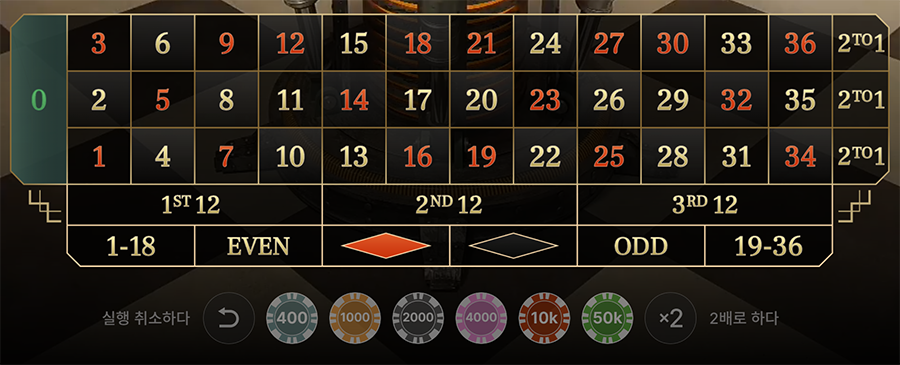 파이어볼 룰렛 베팅 옵션